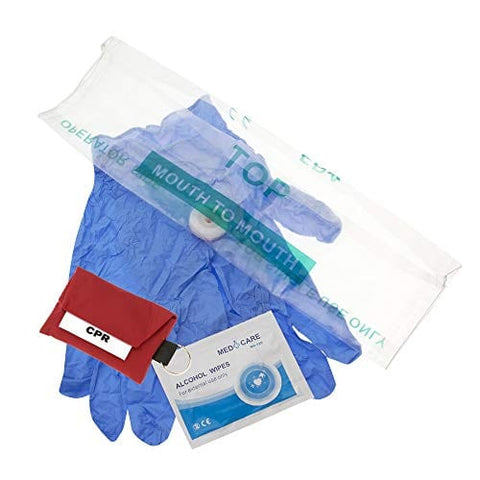 3 Pack CPR Face Mask Key Chain Kit with Gloves | One Way Valve Face Shield Mask, First Aid Kit by AsaTechmed || for Travel, Home, Office, Boat, Car, EMS, Firefighters, Nurses, First Responders - ASA TECHMED