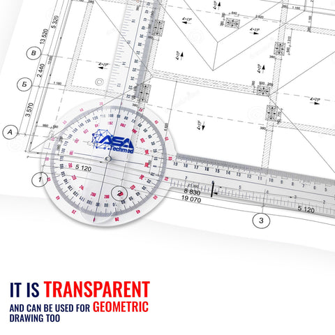 360° 12/8/6 Inch Medical Spinal Goniometer Angle Protractor Angle Rulers - 3 - Piece Set - ASA TECHMED
