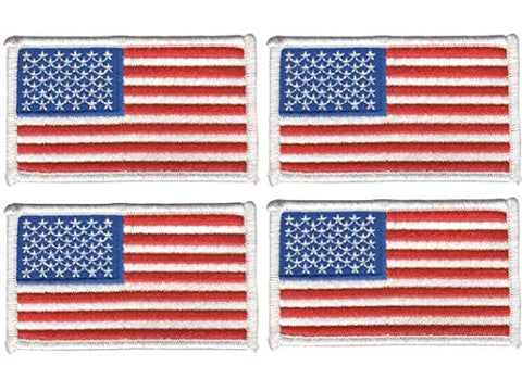 4 Pack US USA Flag Embroidered Patch Red White Blue Military United States of America Iron On Sew On Tactical Morale Patch for Hats Backpacks Caps Jackets - ASA TECHMED