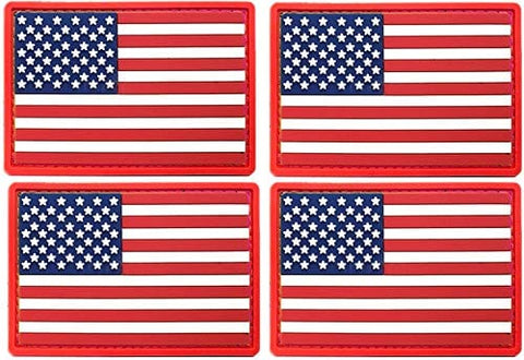 4 Pack US USA Flag Patch Emblem United States of America Military Army Tactical Morale Patch for Hats Backpacks Caps Jackets + More - ASA TECHMED
