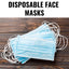 50 - Pack Disposable Face Masks 3 - Ply with Ear Loops, Single Use, Non Woven - ASA TECHMED