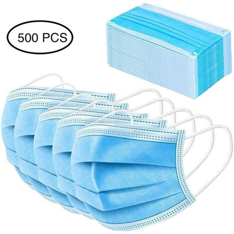 50 - Pack Disposable Face Masks 3 - Ply with Ear Loops, Single Use, Non Woven - ASA TECHMED