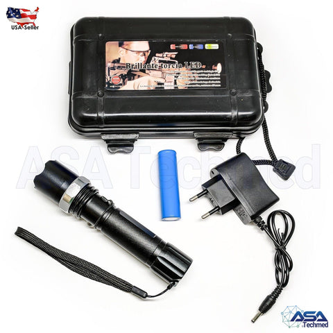 5000Lumen LED Zoom Flashlight Torch Lamp + 18650 Battery + Charger - ASA TECHMED