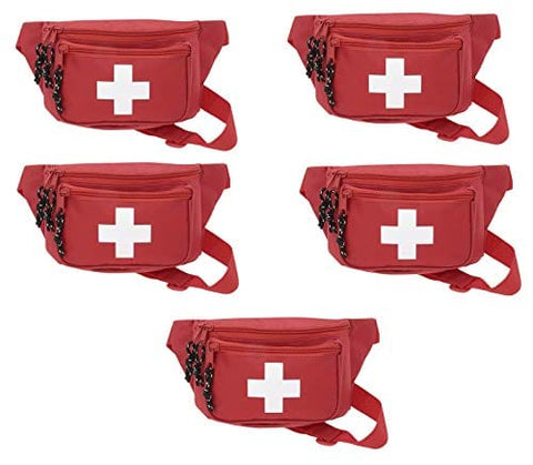 5pk ASA Techmed First Aid Waist Pack - Baywatch Lifeguard Fanny Pack - Compact for Emergency at Home, Car, Outdoors, Hiking, Playground, Pool, Camping, Workplace - ASA TECHMED