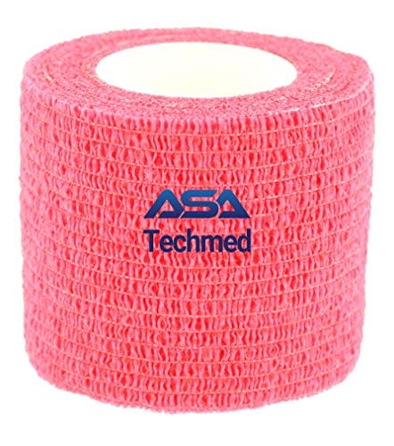 6 - Pack, 2” x 5 Yards, Self - Adherent Cohesive Tape, Strong Sports Tape for Wrist, Ankle Sprains & Swelling, Self - Adhesive Bandage Rolls - ASA TECHMED