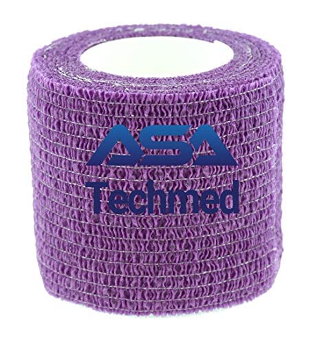 6 - Pack, 2” x 5 Yards, Self - Adherent Cohesive Tape, Strong Sports Tape for Wrist, Ankle Sprains & Swelling, Self - Adhesive Bandage Rolls - ASA TECHMED