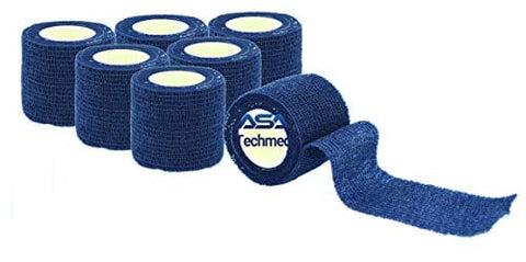 6 - Pack, 2” x 5 Yards, Self - Adherent Cohesive Tape, Strong Sports Tape for Wrist, Ankle Sprains & Swelling, Self - Adhesive Bandage Rolls - ASA TECHMED