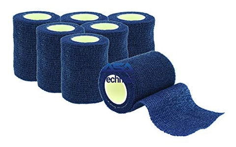 6 - Pack, 3” x 5 Yards, Self - Adherent Cohesive Tape, Strong Sports Tape for Wrist, Ankle Sprains & Swelling, Self - Adhesive Bandage Rolls - ASA TECHMED