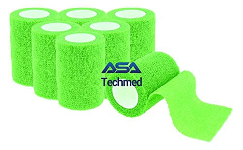 6 - Pack, 3” x 5 Yards, Self - Adherent Cohesive Tape, Strong Sports Tape for Wrist, Ankle Sprains & Swelling, Self - Adhesive Bandage Rolls - ASA TECHMED