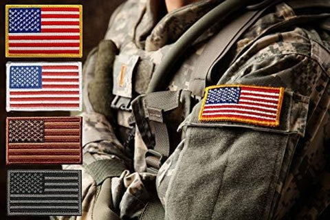 6 Pc Assorted USA Tactical American Flag Patch 100% Embroidered Thin Blue Line United States Military Morale Patches Set for Molle, Hats, Backpacks,Tactical Vest, Uniforms - ASA TECHMED