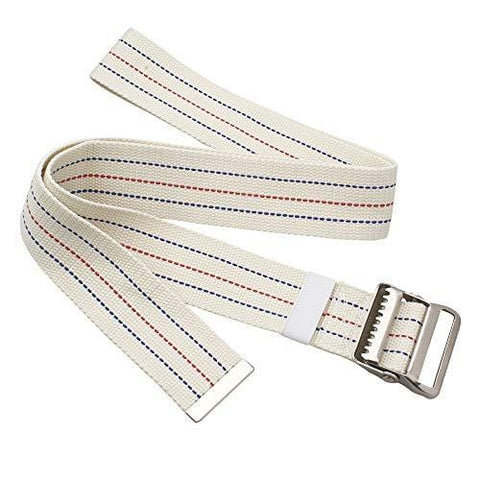 60" Cotton Gait Belt with Metal Buckle and Belt Loop Holder for Walking - 10 - Pack - ASA TECHMED