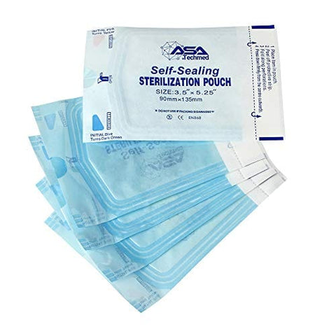 800 Count Self Sealing Autoclave Pouch - 3 Boxes - Paper Blue Film for Cleaning Tools, Tattoo Shops, Dental Offices Choose Your Size by AsaTechmed - ASA TECHMED