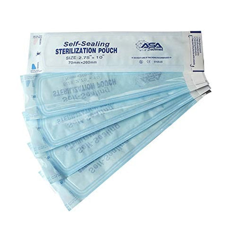 800 Count Self Sealing Autoclave Pouch - 3 Boxes - Paper Blue Film for Cleaning Tools, Tattoo Shops, Dental Offices Choose Your Size by AsaTechmed - ASA TECHMED