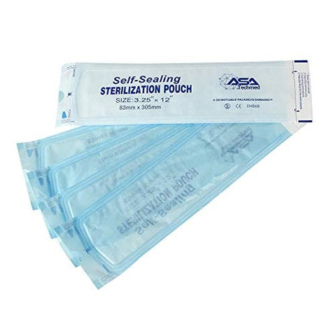800 Count Self Sealing Autoclave Pouch - 3 Boxes - Paper Blue Film for Cleaning Tools, Tattoo Shops, Dental Offices Choose Your Size by AsaTechmed - ASA TECHMED
