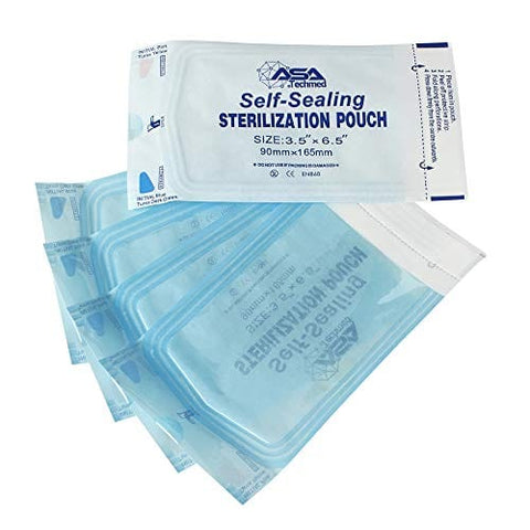 800 Count Self Sealing Autoclave Pouch - 3 Boxes - Paper Blue Film for Cleaning Tools, Tattoo Shops, Dental Offices Choose Your Size by AsaTechmed - ASA TECHMED