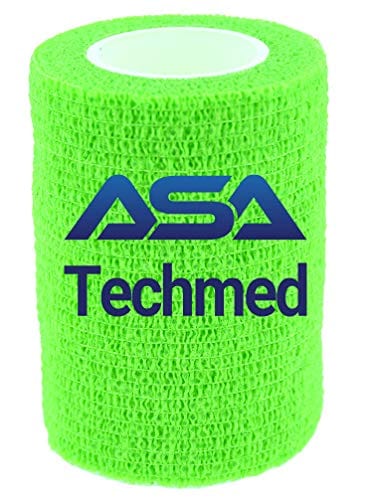 ASA TECHMED - 12 Pack, 3” x 5 Yards, Self - Adherent Cohesive Tape, Strong Sports Tape for Wrist, Ankle Sprains & Swelling, Self - Adhesive Bandage Rolls - ASA TECHMED
