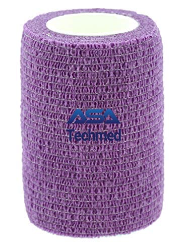 ASA TECHMED - 12 Pack, 3” x 5 Yards, Self - Adherent Cohesive Tape, Strong Sports Tape for Wrist, Ankle Sprains & Swelling, Self - Adhesive Bandage Rolls - ASA TECHMED