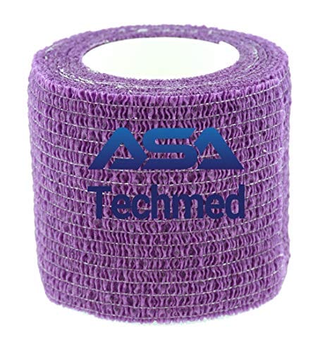 ASA TECHMED - 12 Pack, Red 2” x 5 Yards, Self - Adherent Cohesive Tape, Strong Sports Tape for Wrist, Ankle Sprains & Swelling, Self - Adhesive Bandage Rolls - ASA TECHMED