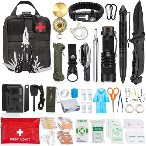 ASA Techmed 127Pcs Emergency Survival Kit Professional Survival Gear Tool First Aid Kit with Molle Pouch for Camping Adventures - ASA TECHMED