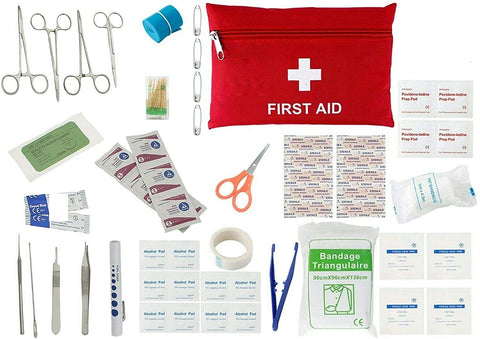 ASA Techmed 2 in 1 20 PC U.S. Military Style Surplus Emergency Survival Kit + First AID KIT - Bleed CONTOL Kit - Military Style + First Aid Kit - Molle Pouch - ASA TECHMED