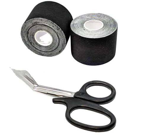 ASA Techmed 2 Rolls Kinesiology Tape with Matching Shears - Best Pain Relief Adhesive for Muscles, Shin Splints, Knee & Shoulder - ASA TECHMED