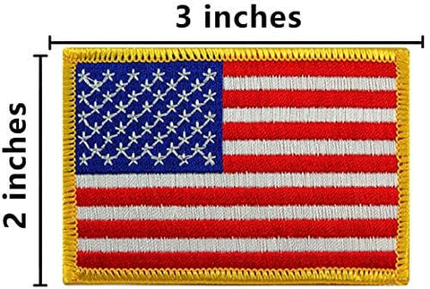 ASA Techmed 4 Pack Patriotic US USA Flag Embroidered Patch Military Iron On Sew On Tactical Morale Patch for Hats Backpacks Caps Jackets + More - ASA TECHMED