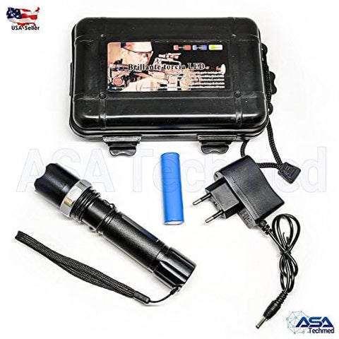 ASA Techmed 5000Lumen LED Zoom Flashlight Torch Lamp + 18650 Battery + Charger Ideal Product for Military, Hunting, Fishing, Doctors, Nurses, EMT, Paramedics and Firefighter - ASA TECHMED