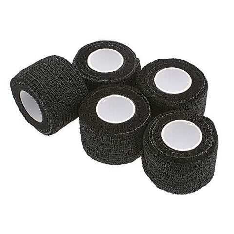 ASA Techmed 5pcs 1.5" x 5 yds Self Adherent Bandage Wraps - Athletic Tape, Cohesive Tape, Vet Wraps, Tattoo Grip Cover, First Aid, Strong Easy Tear Self Adhesive Wrap for Sports, Wrist, Ankle - ASA TECHMED