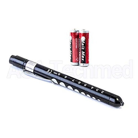 ASA TECHMED Aluminum Pupil Gauge LED Pen Light - Medical Pen Light for Nurses, EMTs, and First Responders - ASA TECHMED