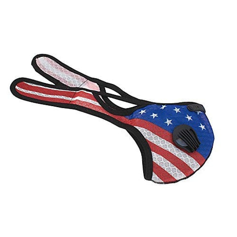 ASA Techmed Patriotic Reusable Dual Air Breathing Valve Face Mask Cover with Activated Carbon Filter - ASA TECHMED