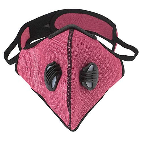 ASA Techmed Pink Sports Reusable Dual Air Breathing Valve Mask Cycling Mask Face Cover with Activated Carbon Filter - ASA TECHMED
