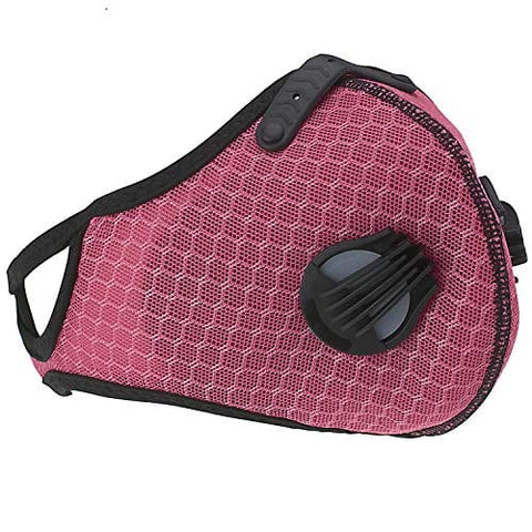 ASA Techmed Pink Sports Reusable Dual Air Breathing Valve Mask Cycling Mask Face Cover with Activated Carbon Filter - ASA TECHMED