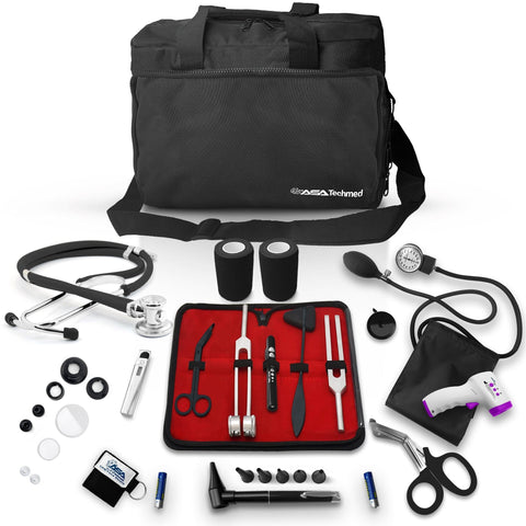 ASA TECHMED Starter Nursing Kit for Nurses - 18 Pcs Essential Set with Stethoscope & Blood Pressure Monitor - ASA TECHMED