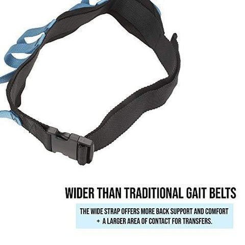 ASA Techmed Utility Gait Belt with 6 Handles, Straps and Quick Release Buckle - Patient Transfer Belt for Elderly, Fall Risk, Rehabilitation - Ambulation Mobility Aid Wide Strap Gait Belt 54" - ASA TECHMED