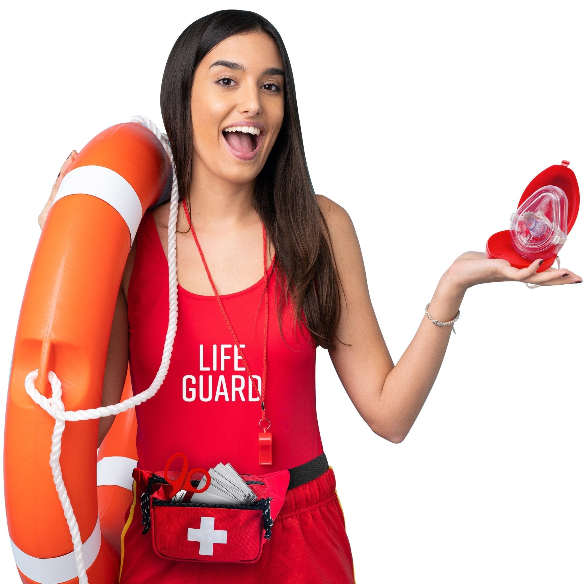 Baywatch Style Lifeguard Fanny Pack First Aid Kit with Matching Whistl ASA TECHMED