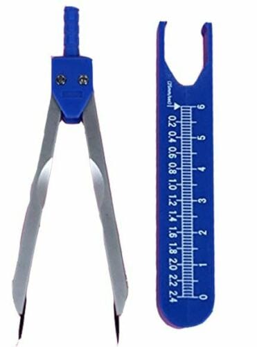 Brass Deluxe ECG/EKG Calipers With Cover Ruler Compasses - ASA TECHMED