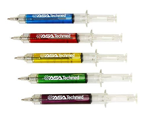 Chirstmas gift for nurse or office stuff 10pc Syringe Highlighter And Pen Set - 5 Syringe Pens + 5 Syringe Highlighters Fluorescent Medical Students, Doctors, Paramedics, Phlebotomists - ASA TECHMED