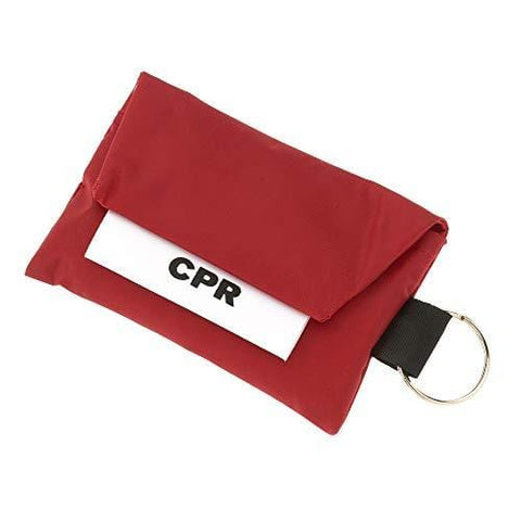 CPR Face Mask Key Chain Kit with Gloves (Red) - ASA TECHMED