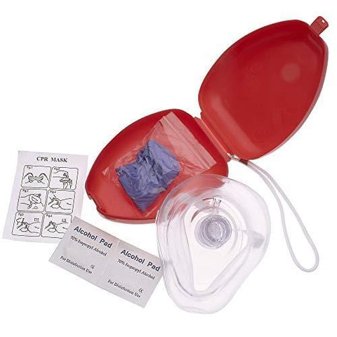 CPR Rescue Mask Pocket Resuscitator with One - Way Valve, Disposable Razor, EMT Shears, Tourniquet, Gloves and More - ASA TECHMED