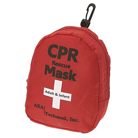 CPR Rescue Mask, Pocket Resuscitator with One Way Valve, Scissors, Tourniquet, Gloves, Wipes - ASA TECHMED