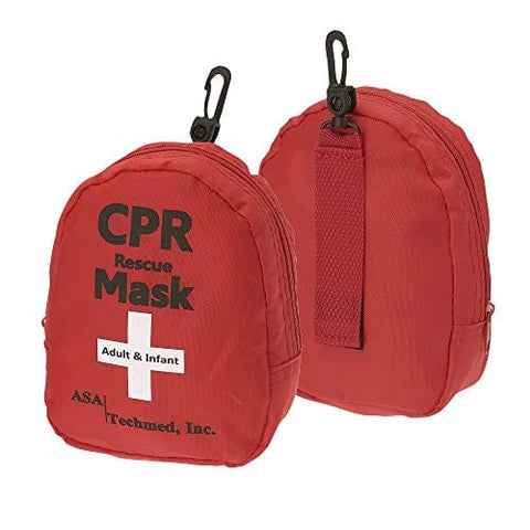 CPR Rescue Mask, Pocket Resuscitator with One Way Valve, Scissors, Tourniquet, Gloves, Wipes - ASA TECHMED