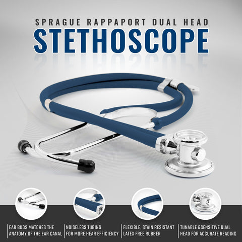 Dual Head Sprague Stethoscope and Sphygmomanometer Manual Blood Pressure Cuff Set with Case, Gift for Medical Students, Doctors, Nurses, EMT and Paramedics - ASA TECHMED