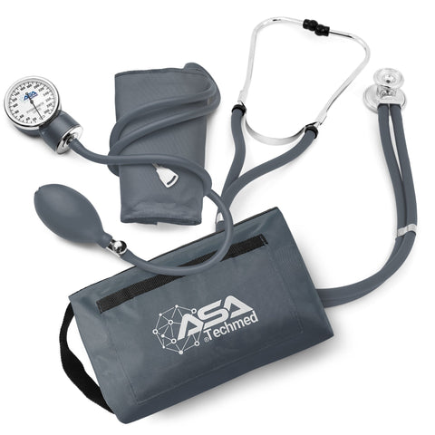 Dual Head Sprague Stethoscope and Sphygmomanometer Manual Blood Pressure Cuff Set with Case, Gift for Medical Students, Doctors, Nurses, EMT and Paramedics - ASA TECHMED