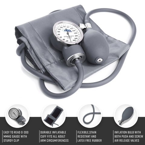 Dual Head Sprague Stethoscope and Sphygmomanometer Manual Blood Pressure Cuff Set with Case, Gift for Medical Students, Doctors, Nurses, EMT and Paramedics - ASA TECHMED