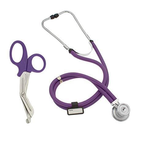 Dual - Head Sprague Stethoscope + Matching Trauma Shears in Assorted Colors - ASA TECHMED