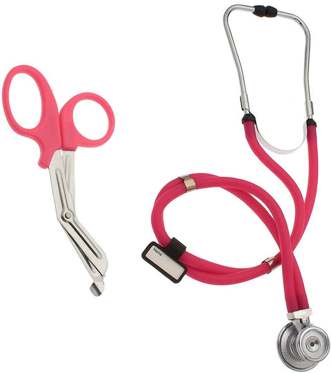 Dual - Head Sprague Stethoscope + Matching Trauma Shears in Assorted Colors - ASA TECHMED