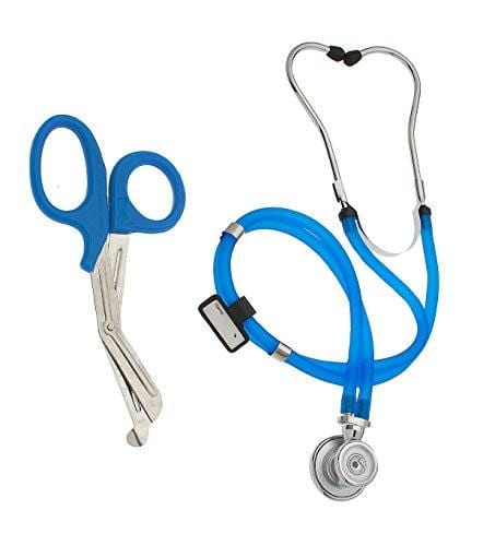 Dual - Head Sprague Stethoscope + Matching Trauma Shears in Assorted Colors - ASA TECHMED