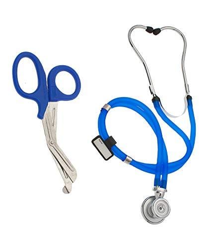 Dual - Head Sprague Stethoscope + Matching Trauma Shears in Assorted Colors - ASA TECHMED