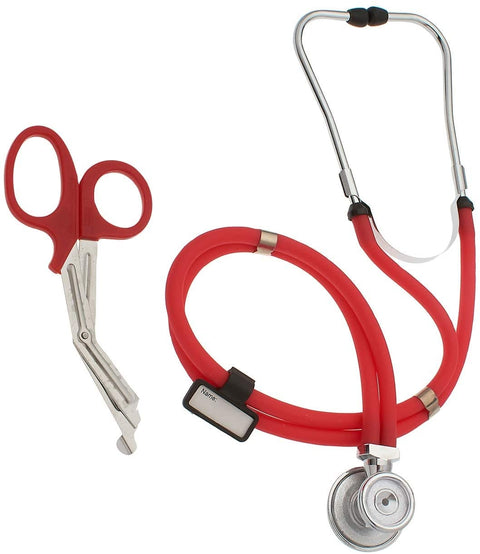 Dual - Head Sprague Stethoscope + Matching Trauma Shears in Assorted Colors - ASA TECHMED