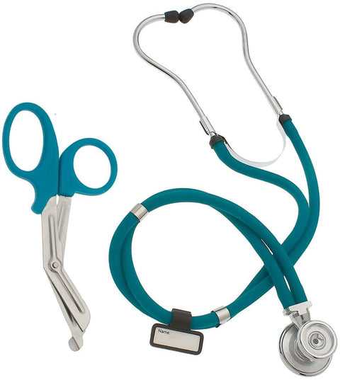 Dual - Head Sprague Stethoscope + Matching Trauma Shears in Assorted Colors - ASA TECHMED